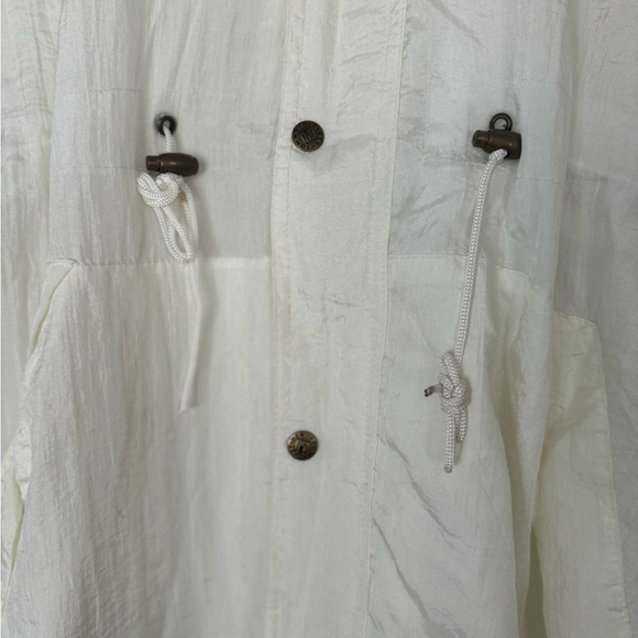 Rare Vintage Tommy Hilfiger White Windbreaker Jacket Anorak hood Size Large - Picture 10 of 11